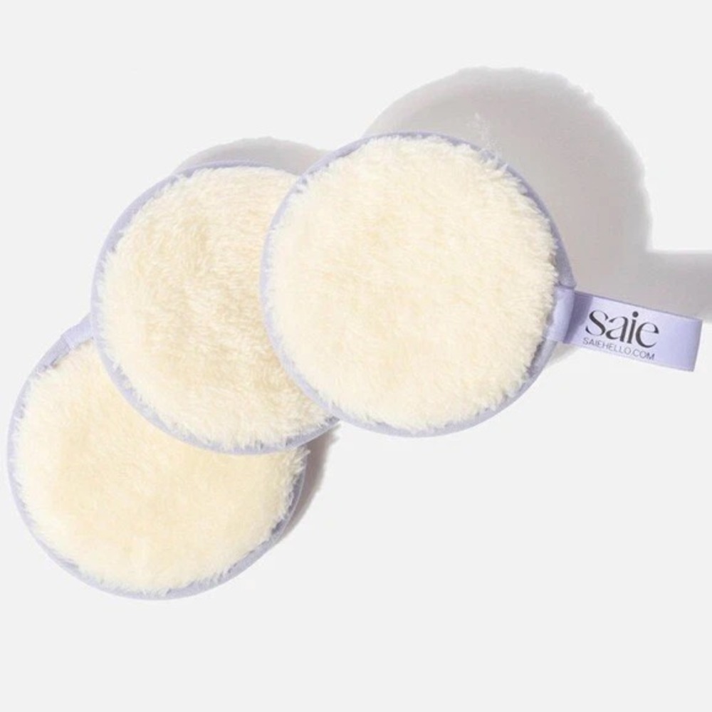 Saie Reusable Beauty Rounds Cotton Pads 3 Pack White Microfiber Makeup Set